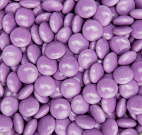 Chokoladelinser (100 g), assorterede, ensfarvede, lilla (som Smarties)