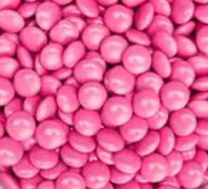 Chokoladelinser (100 g), assorterede, ensfarvede, pink (som Smarties)