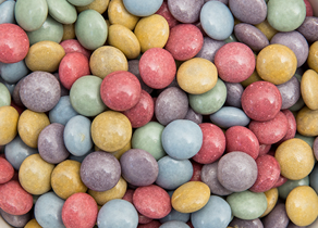 Schokolinsen (100g), sortiert, Einzelfarben, Vegan (wie Smarties)