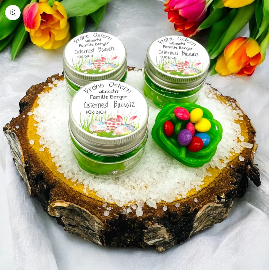Lustiges Ostergeschenk: Osternest Bausatz zum naschen/ Gastgeschenk Ostern/ Mitgebsel Ostern/ Osterdeko/ kleines Ostergeschenk/ Ostergruß