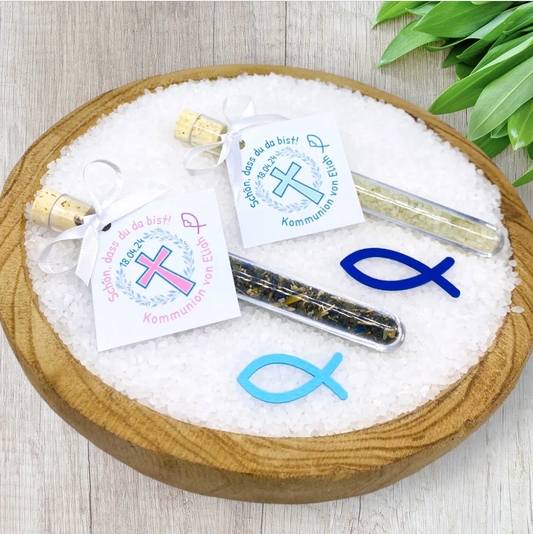 Wunderschöne Gastgeschenke zur Kommunion, Taufe, Konfirmation, Eukalyptus mit Kreuz