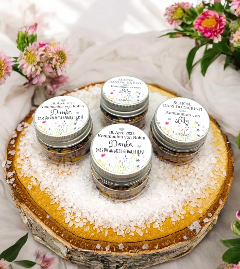 Personalisierte Gastgeschenke – Gastgeschenk Kommunion, Taufe, Konfirmation, Firmung- Gastgeschenk Hochzeit, Geburtstag/ Dankeschön Geschenk