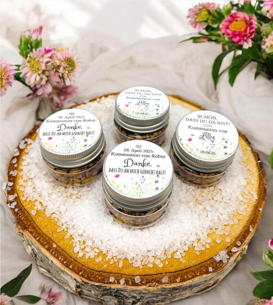 Personalisierte Gastgeschenke – Gastgeschenk Kommunion, Taufe, Konfirmation, Firmung- Gastgeschenk Hochzeit, Geburtstag/ Dankeschön Geschenk