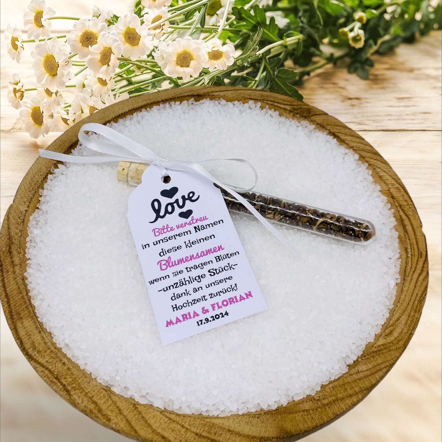 Blooming seeds in a test tube: Personalized guest gift for unforgettable moments *LOVE*
