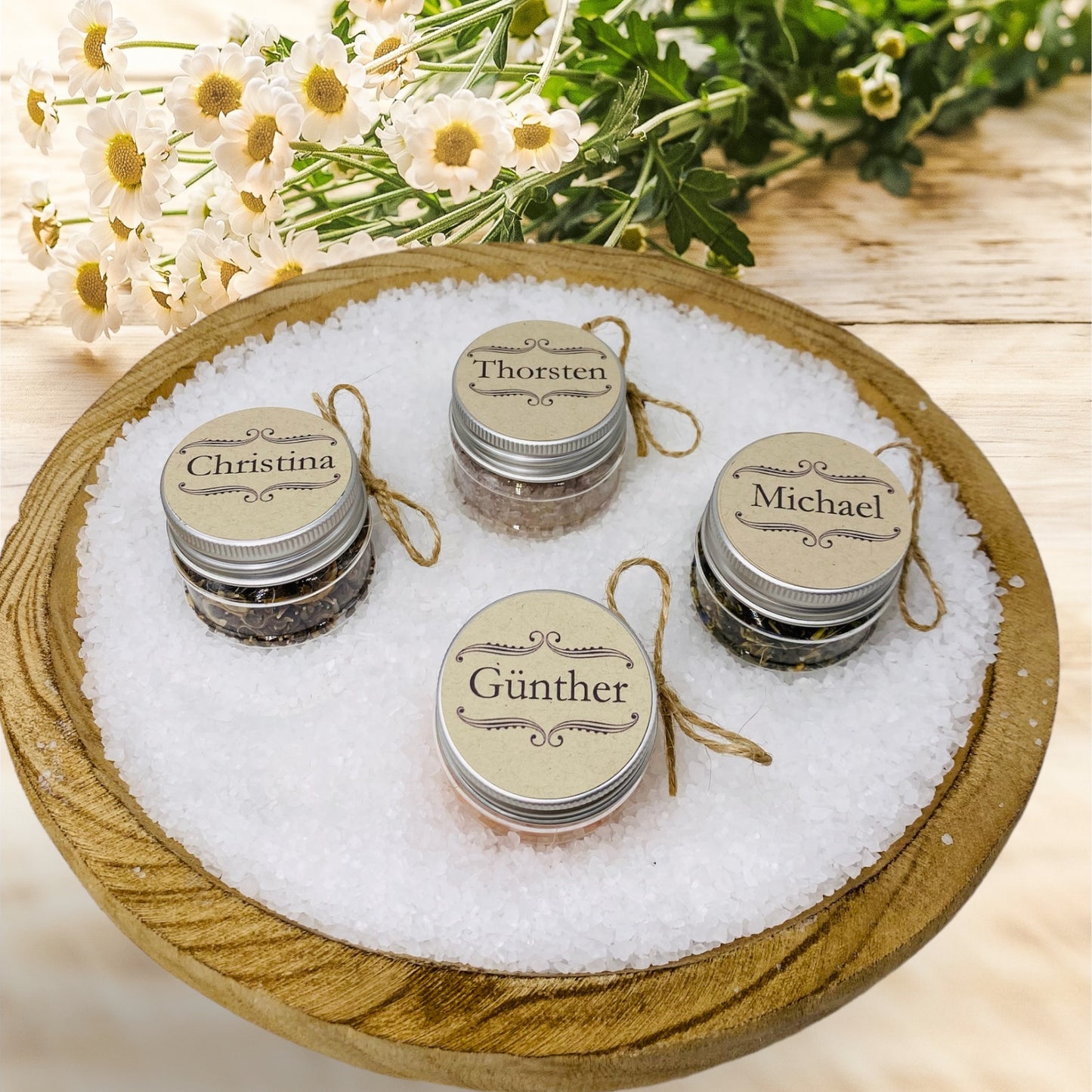 Unvergessliche Gastgeschenke: Tischkarten mit Genuss – Persönliche Tiegel für besondere Momente! Hochzeit, Taufe, Kommunion, Konfirmation