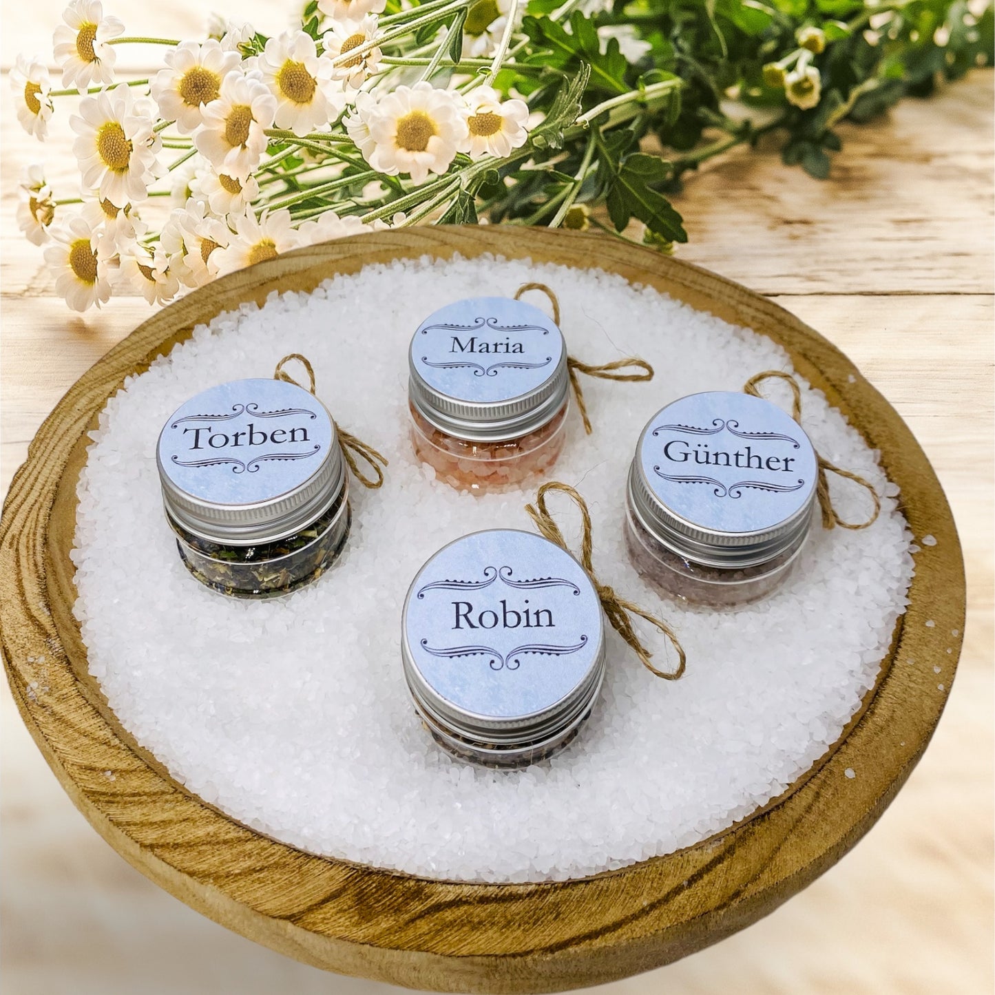 Unvergessliche Gastgeschenke: Tischkarten mit Genuss – Persönliche Tiegel für besondere Momente! Hochzeit, Taufe, Kommunion, Konfirmation